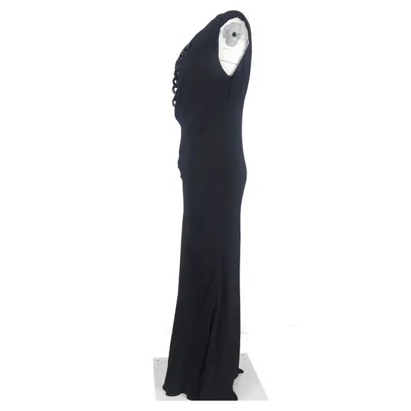 Stella Mccartney Chain Detail Maxi Dress in Black Viscose